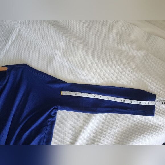 Bryn Walker Blue Dolman Sleeve 3/4 Tunic Oversized - Picture 7 of 9